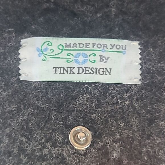 Felted Pouch Ine Snap Dots Gray Orange Green - Picture 4 of 6